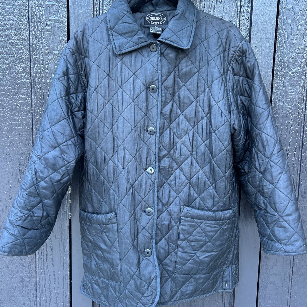 Selene Sport Quilted 100% Silk Button-Down Jacket